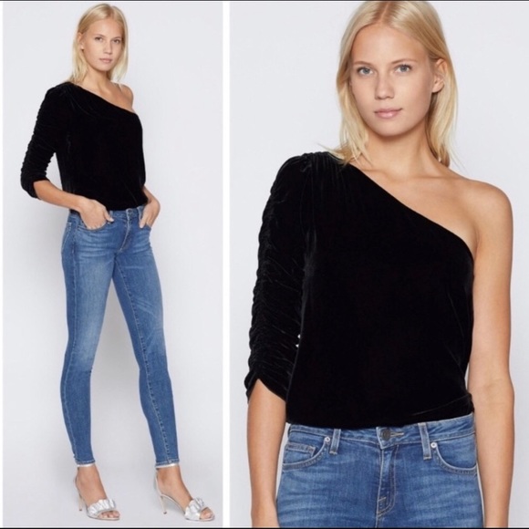 Joie Tops - Joie one-shoulder velvet top, size M
